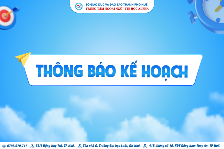 THÔNG BÁO KẾ HOẠCH