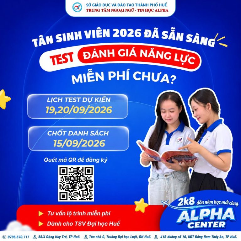 THÔNG BÁO TEST ĐÁNH GIÁ NĂNG LỰC TIẾNG ANH MIỄN PHÍ (CẬP NHẬT MỚI NGÀY 26/08/2025)